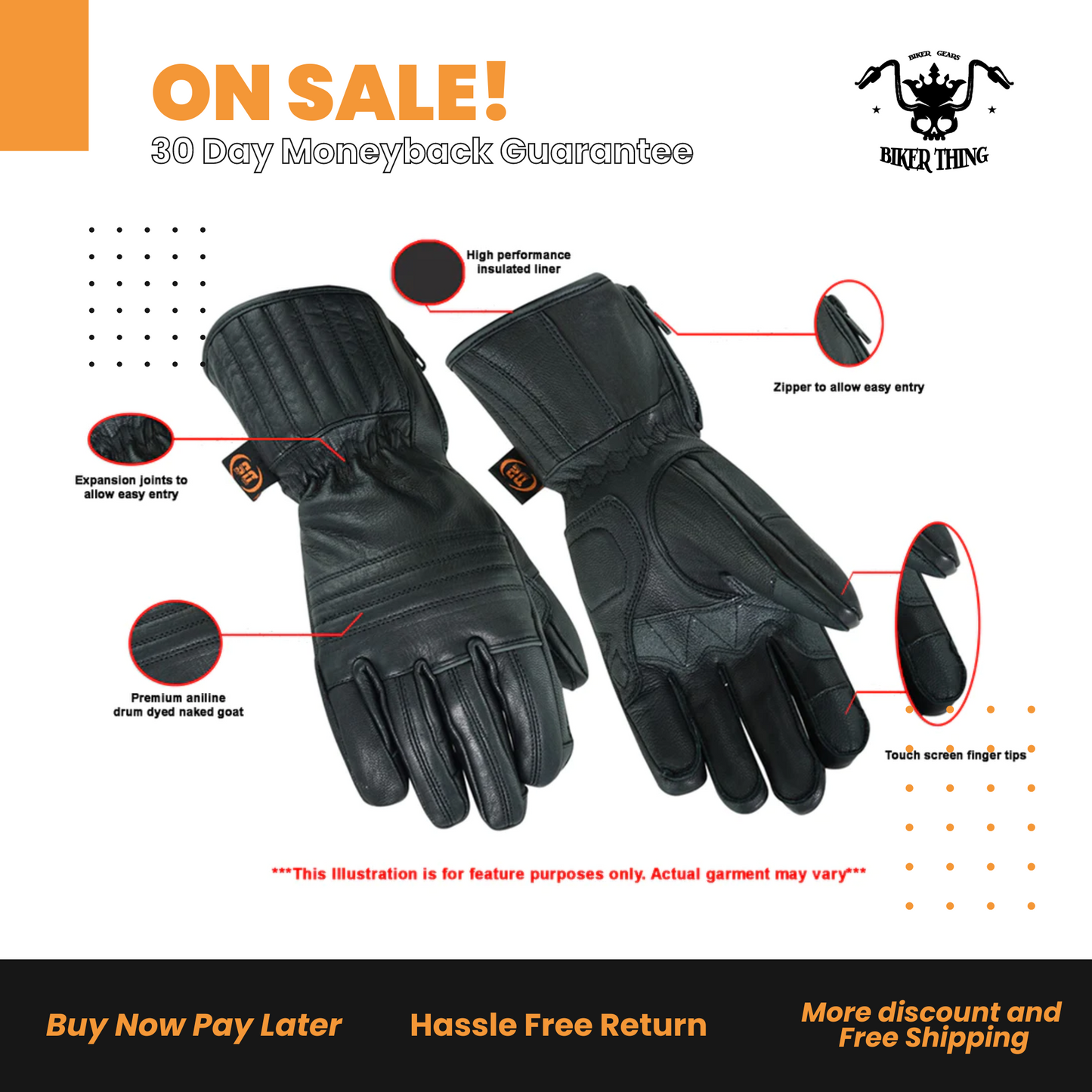 DS32 SUPERIOR FEATURES INSULATED CRUISER GLOVE