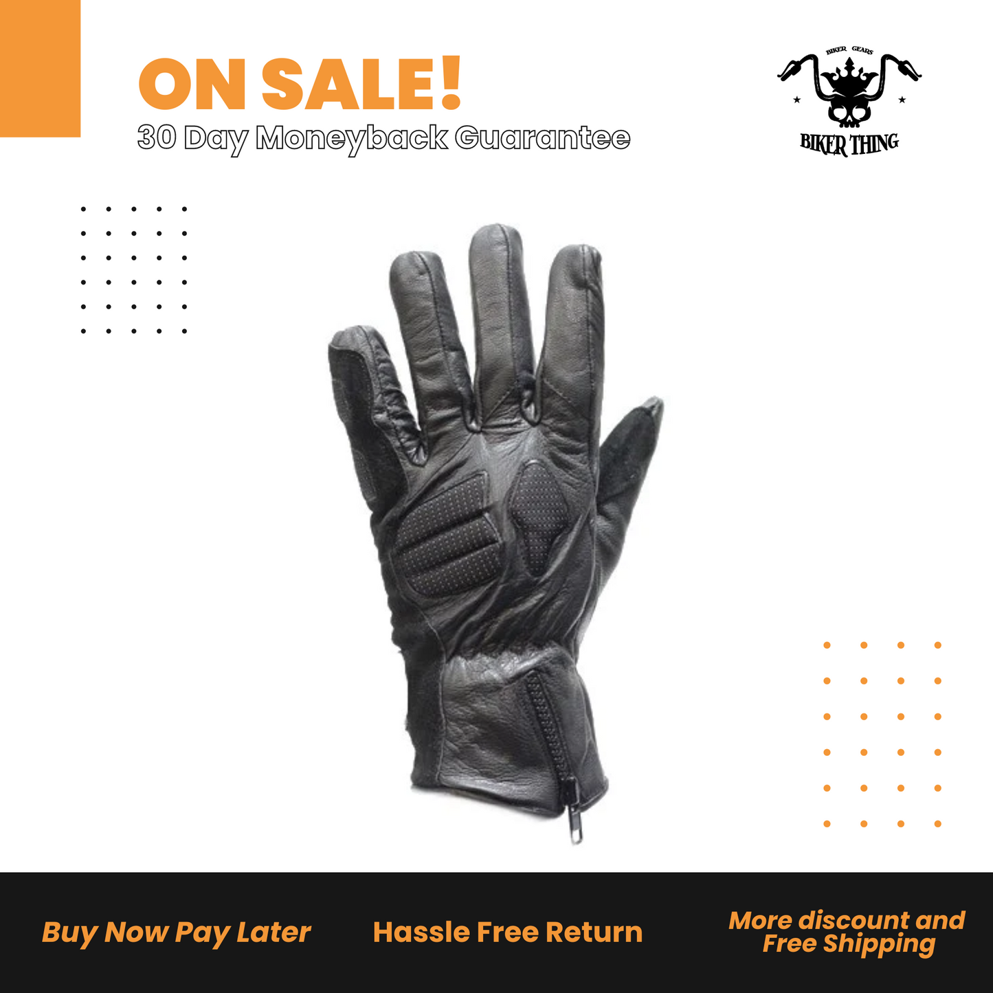 Men's Padded Top Qualirt Leather Racing Gloves