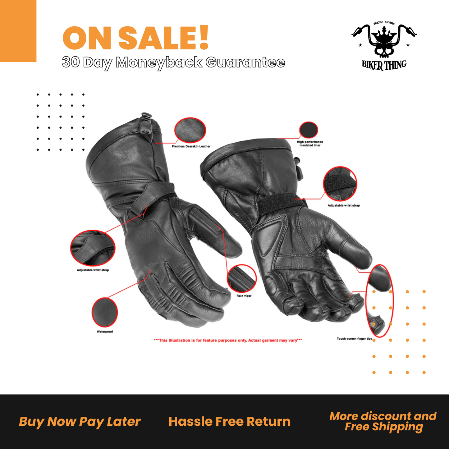 DS28 HIGH PERFORMANCE DEER SKIN INSULATED CRUISER GLOVE