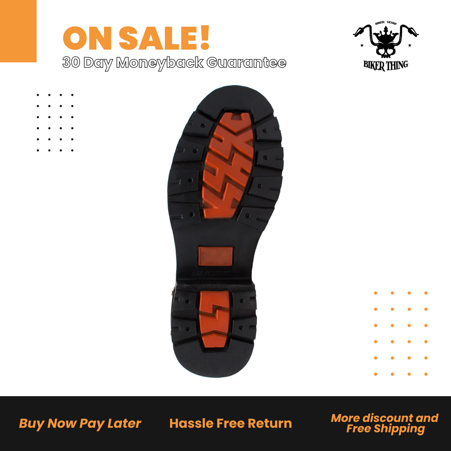 9143 MEN'S YKK ZIPPER BIKER BOOT-BLACK