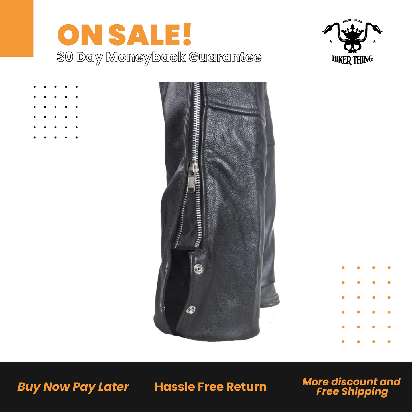 Naked Cowhide Leather Chaps