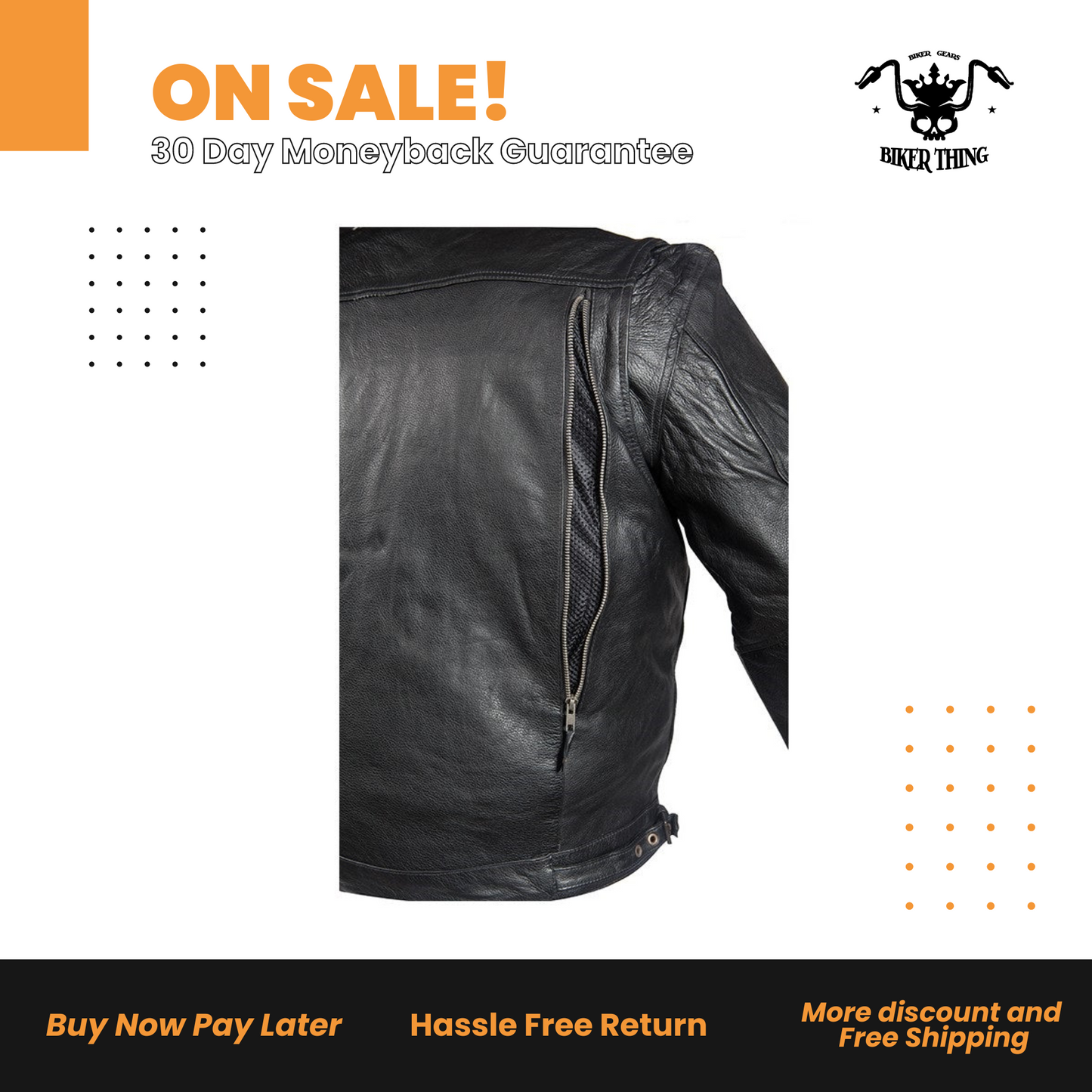 Men's Leather Racing Style Motorcycle Jacket