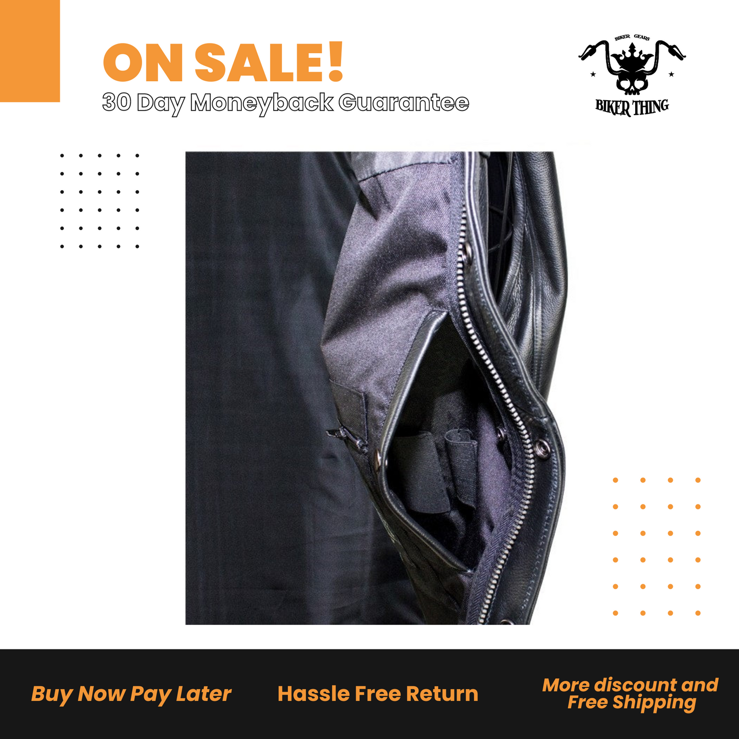 Men's Black Liner Naked Cowhide Leather With Zipper And Snap Vest