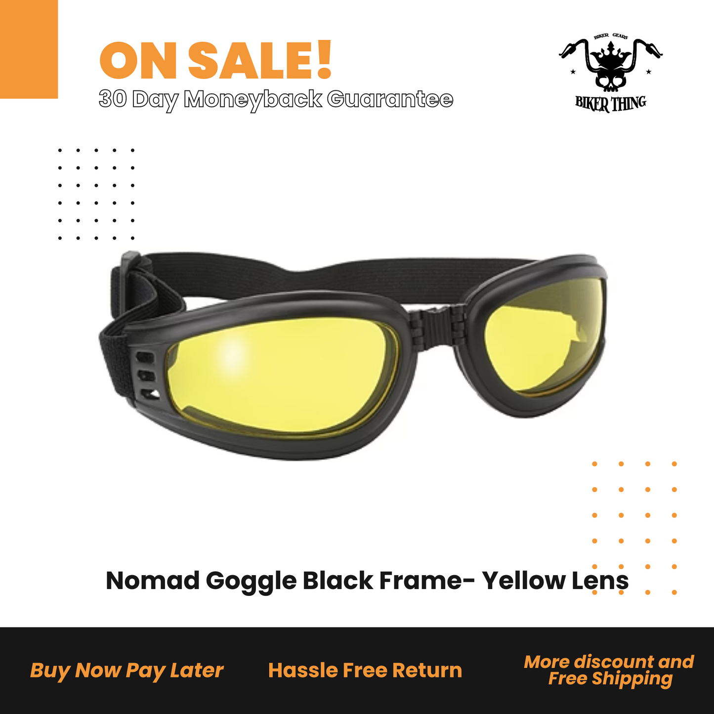 Nomad Goggle Black Frame- Yellow Lens