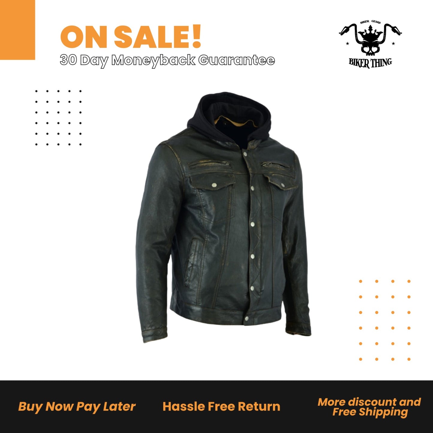 DS782 MEN'S LIGHTWEIGHT DRUM DYED DISTRESSED NAKED LAMBSKIN JACKET