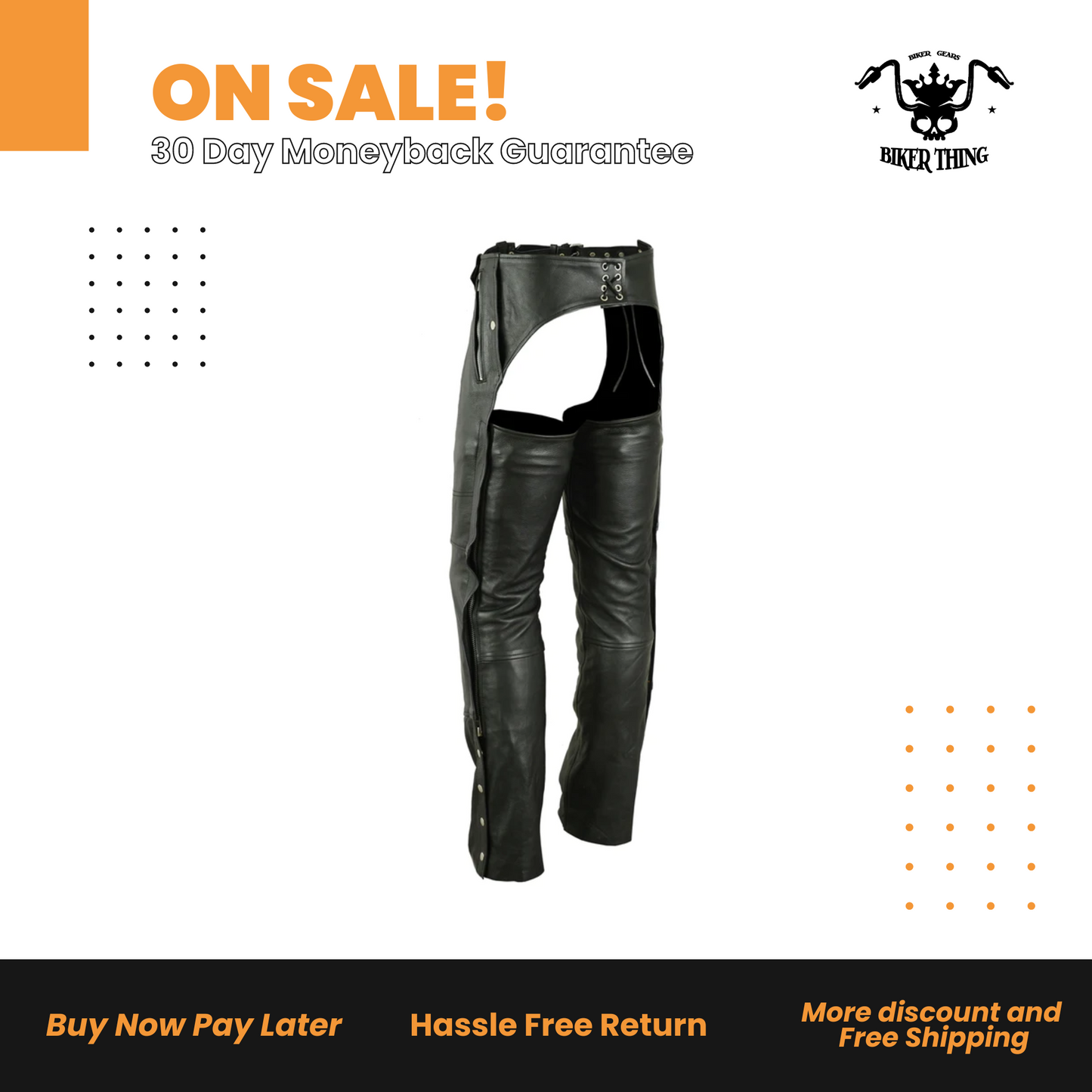 DS405 UNISEX DOUBLE DEEP POCKET THERMAL LINED CHAPS