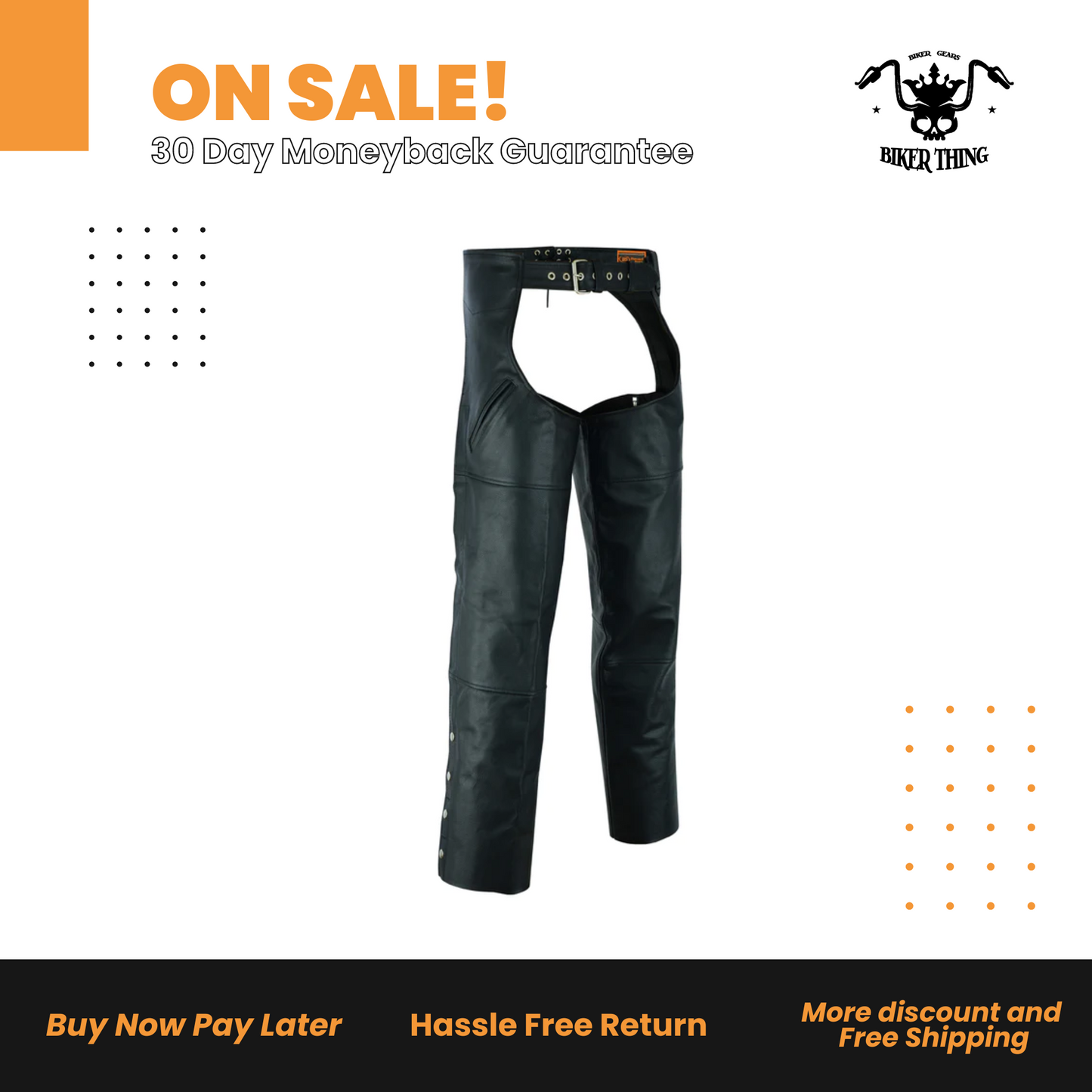 Dual Deep Pocket Unisex Chaps