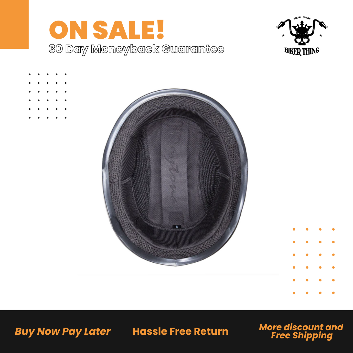 D6-WH D.O.T. DAYTONA SKULL CAP- W/ WILD AT HEART