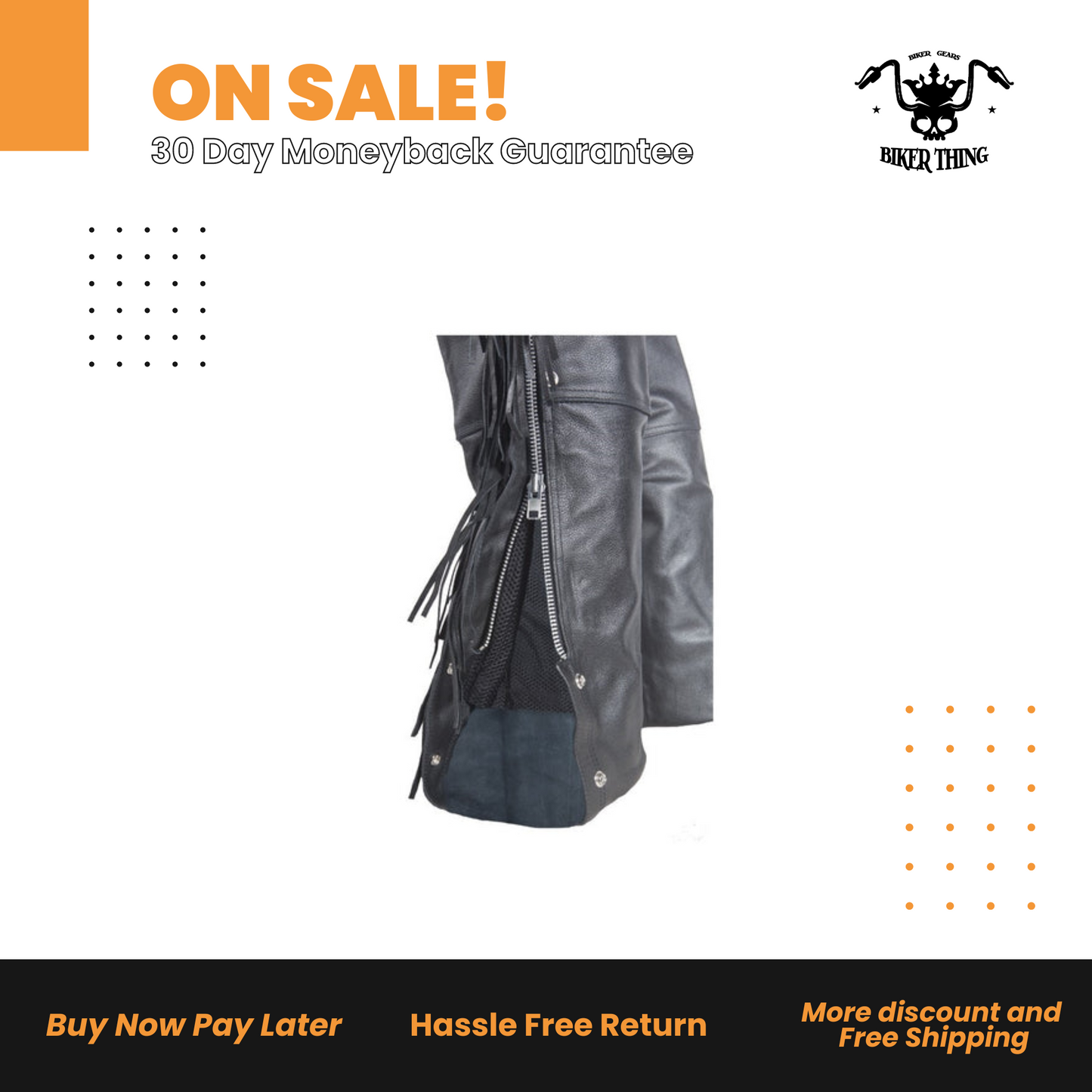 C337-04 Chaps with Braid & Fringe