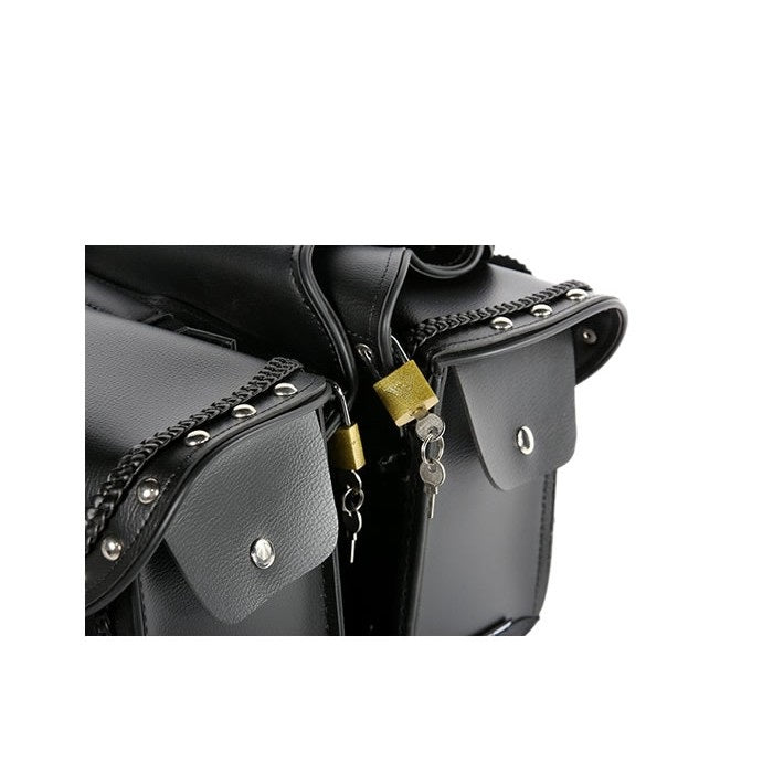 PVC Motorcycle Saddlebag With Quick Release & Studs - The Biker Thing LLC