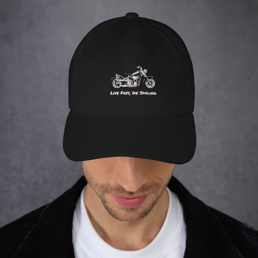 Live Fast, Die Smiling Cap - The Biker Thing LLC
