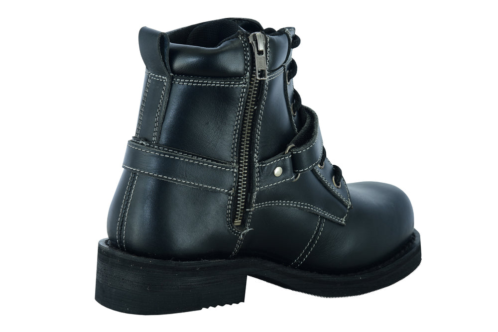 DS9768 WOMEN'S SIDE ZIPPER PLAIN TOE BOOTS