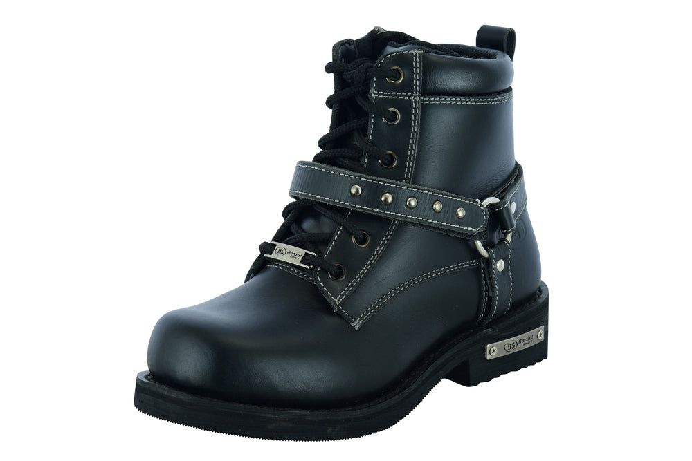 DS9768 WOMEN'S SIDE ZIPPER PLAIN TOE BOOTS