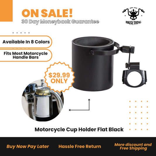 Motorcycle Cup Holder Flat Black