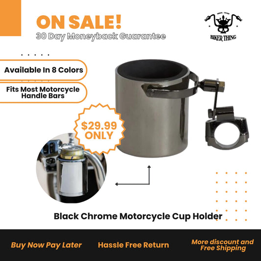 Black Chrome Motorcycle Cup Holder