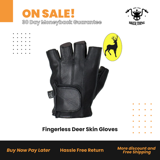 GLD115-22 Fingerless Deer Skin Gloves