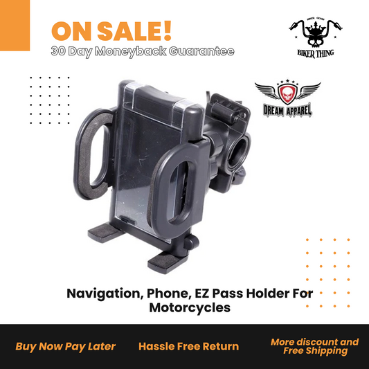 GPS-2 Navigation, Phone, EZ Pass Holder For Motorcycles