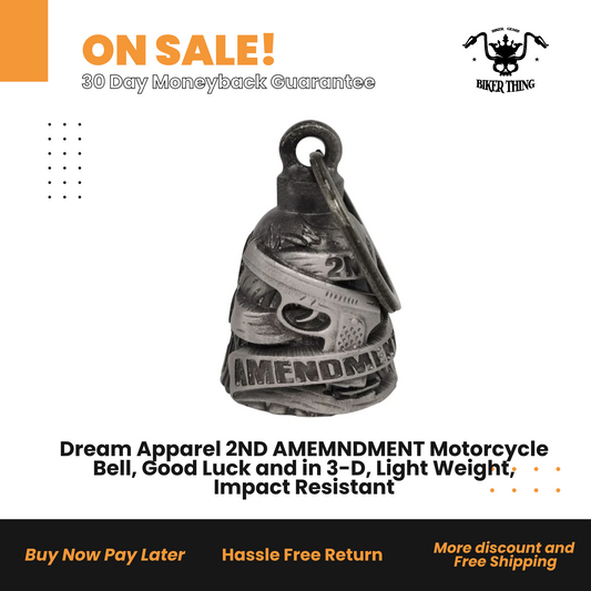 DBL7-LDream Apparel 2ND AMEMNDMENT Motorcycle Bell, Good Luck and in 3-D, Light Weight, Impact Resistant