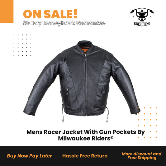 Mens Racer Jacket With Gun Pockets By Milwaukee Riders®