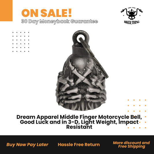 DBL2-LDream Apparel Middle Finger Motorcycle Bell, Good Luck and in 3-D, Light Weight, Impact Resistant