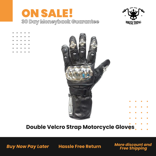 Double Velcro Strap Motorcycle Gloves