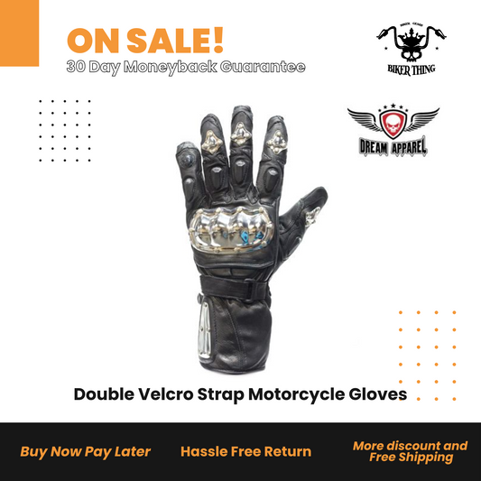 GLZ7  Double Velcro Strap Motorcycle Gloves