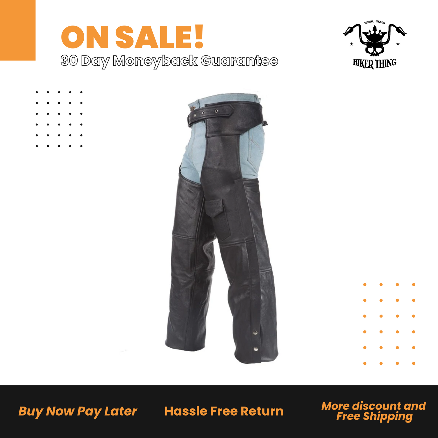 Naked Cowhide Leather Chaps