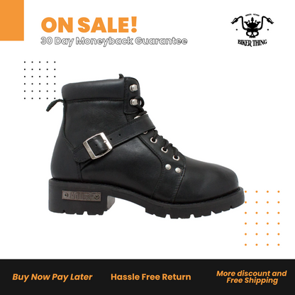9143 MEN'S YKK ZIPPER BIKER BOOT-BLACK