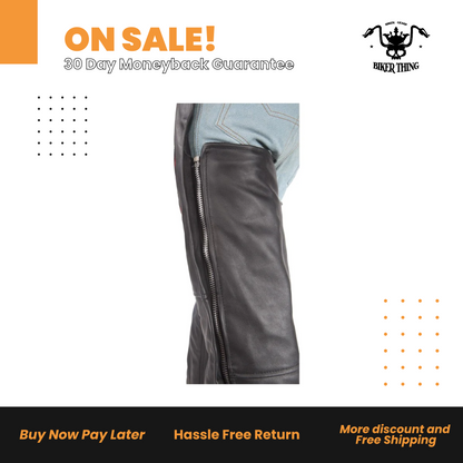 Flame Embroided Motorcycle Chaps