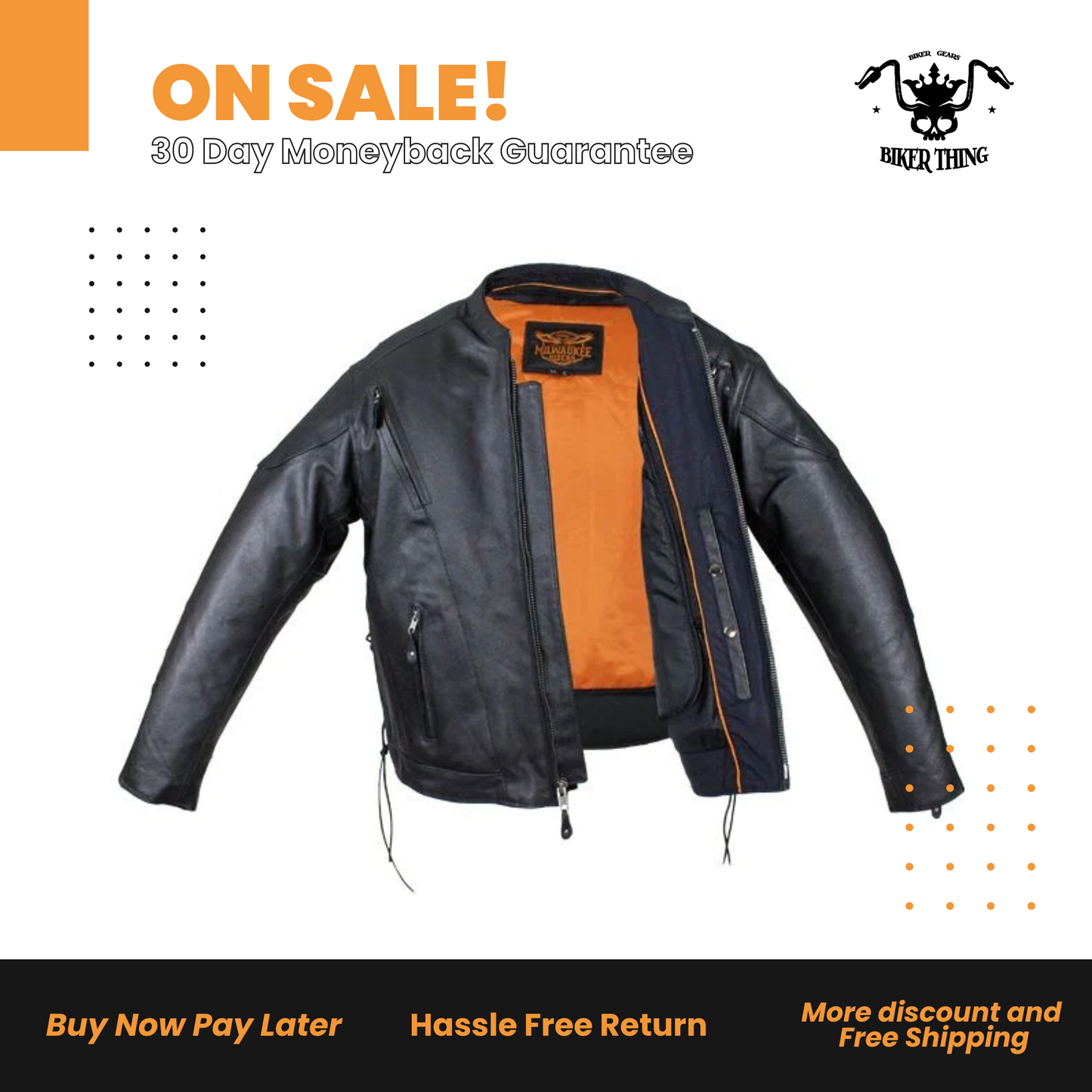 Mens Racer Jacket With Gun Pockets By Milwaukee Riders®