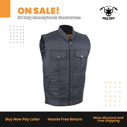 Mens Motorcycle Club Textile Vest With Gun Pocket