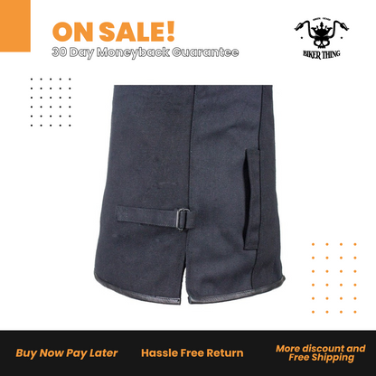 MV8010-CV Mens Single Panel Canvas Motorcycle Vest with large Pockets