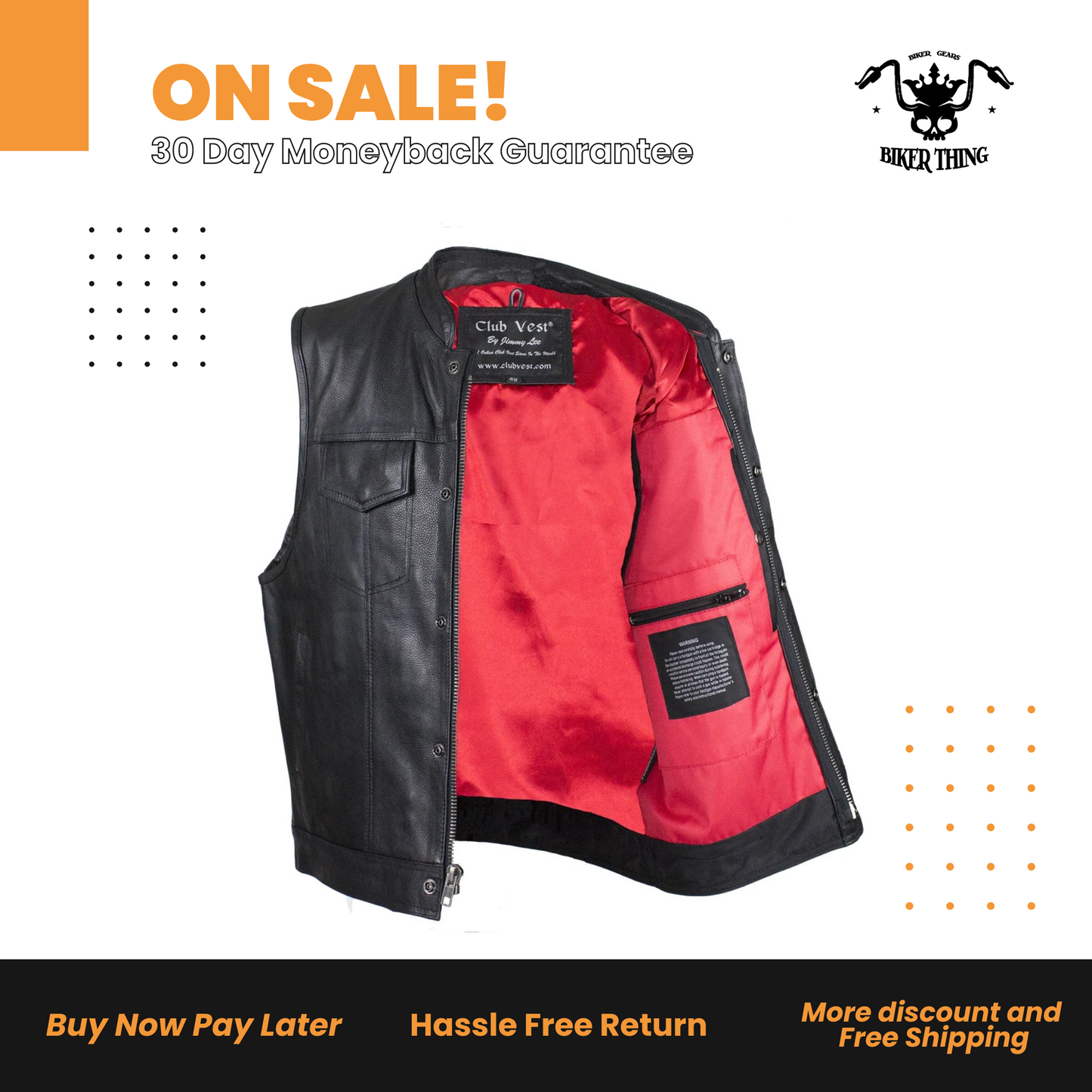 Men's Naked Red Inner Liner Riding Vest