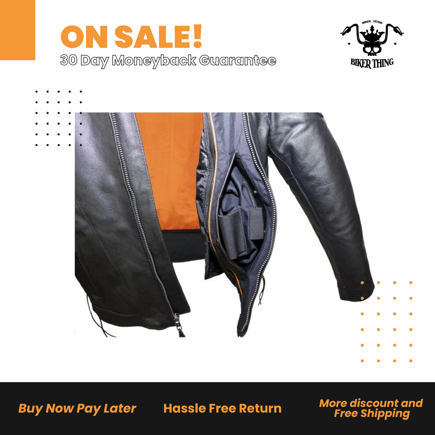 Mens Racer Jacket With Gun Pockets By Milwaukee Riders®