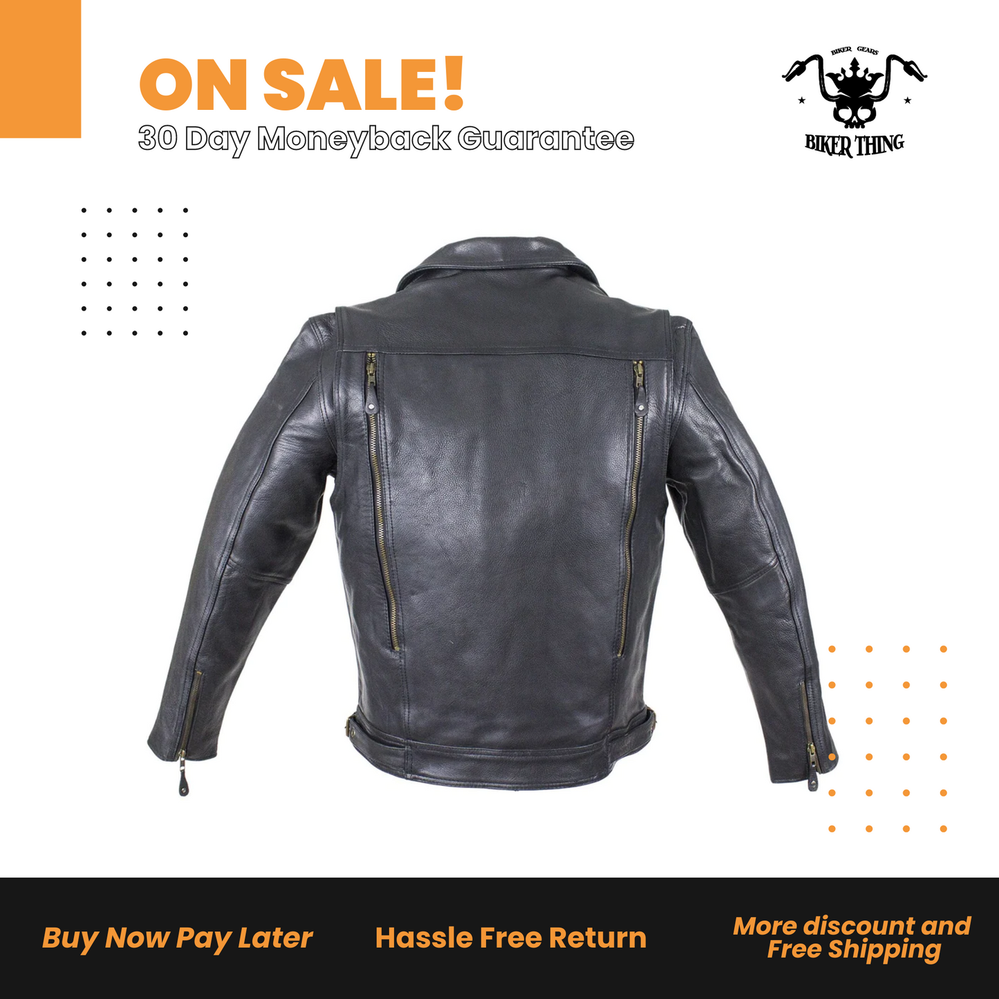 Men's Leather Racing Style Motorcycle Jacket