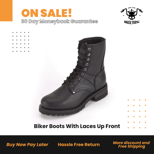 Biker Boots With Laces Up Front