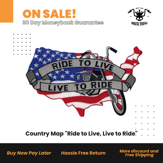 Country Map "Ride to Live, Live to Ride"