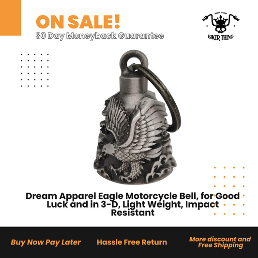 DBL5-LDream Apparel Eagle Motorcycle Bell, for Good Luck and in 3-D, Light Weight, Impact Resistant