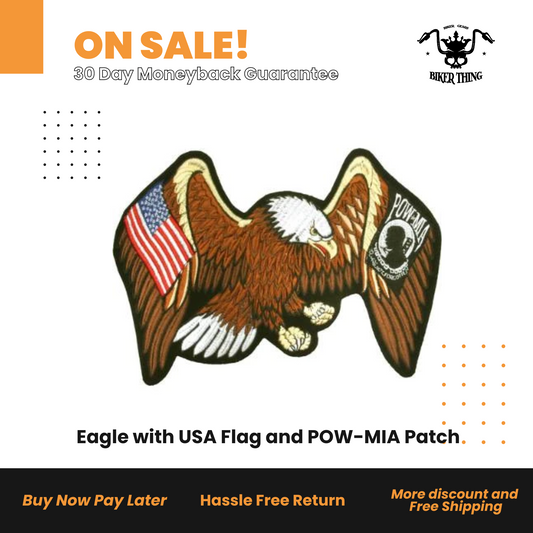 Eagle with USA Flag and POW-MIA Patch