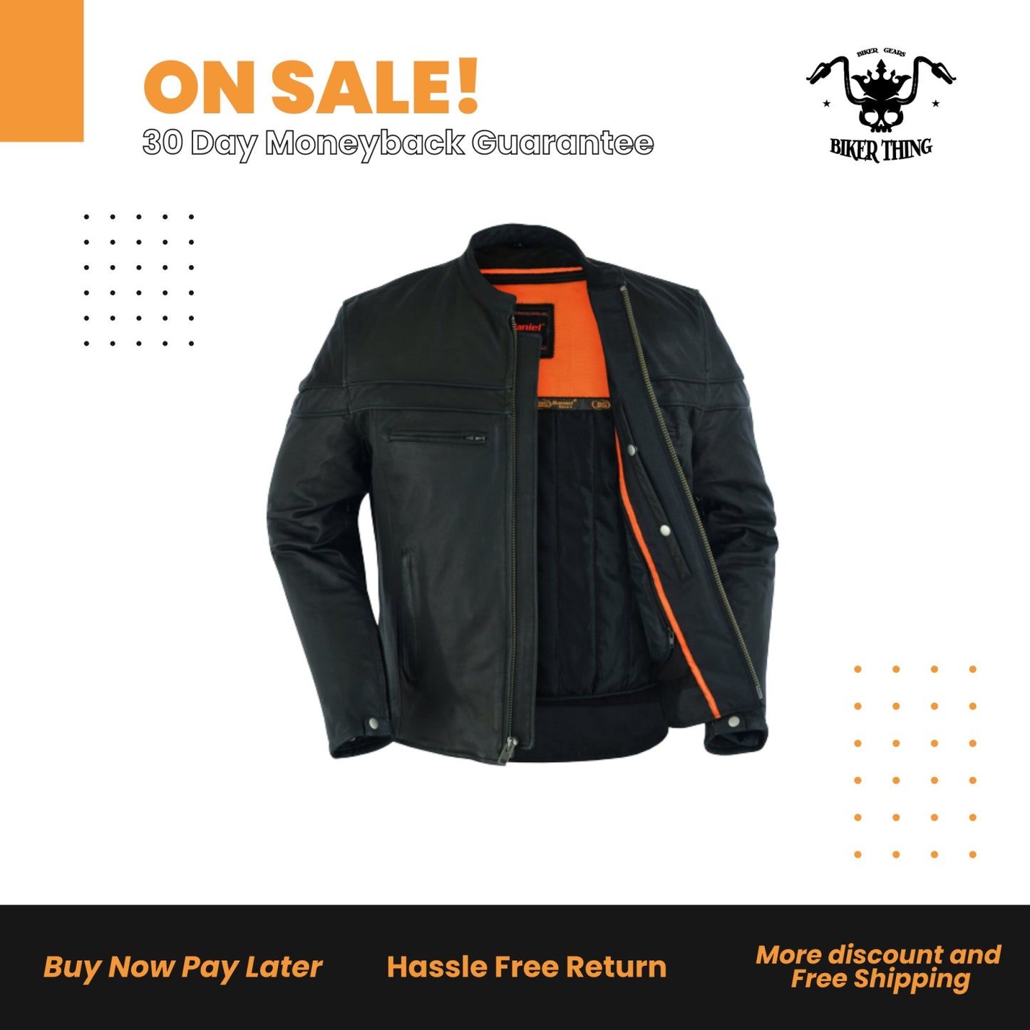 MEN'S SPORTY LIGHTWEIGHT LEATHER CROSS OVER JACKET