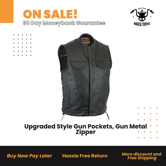 Upgraded Style Concealed Metal Zipper Vest