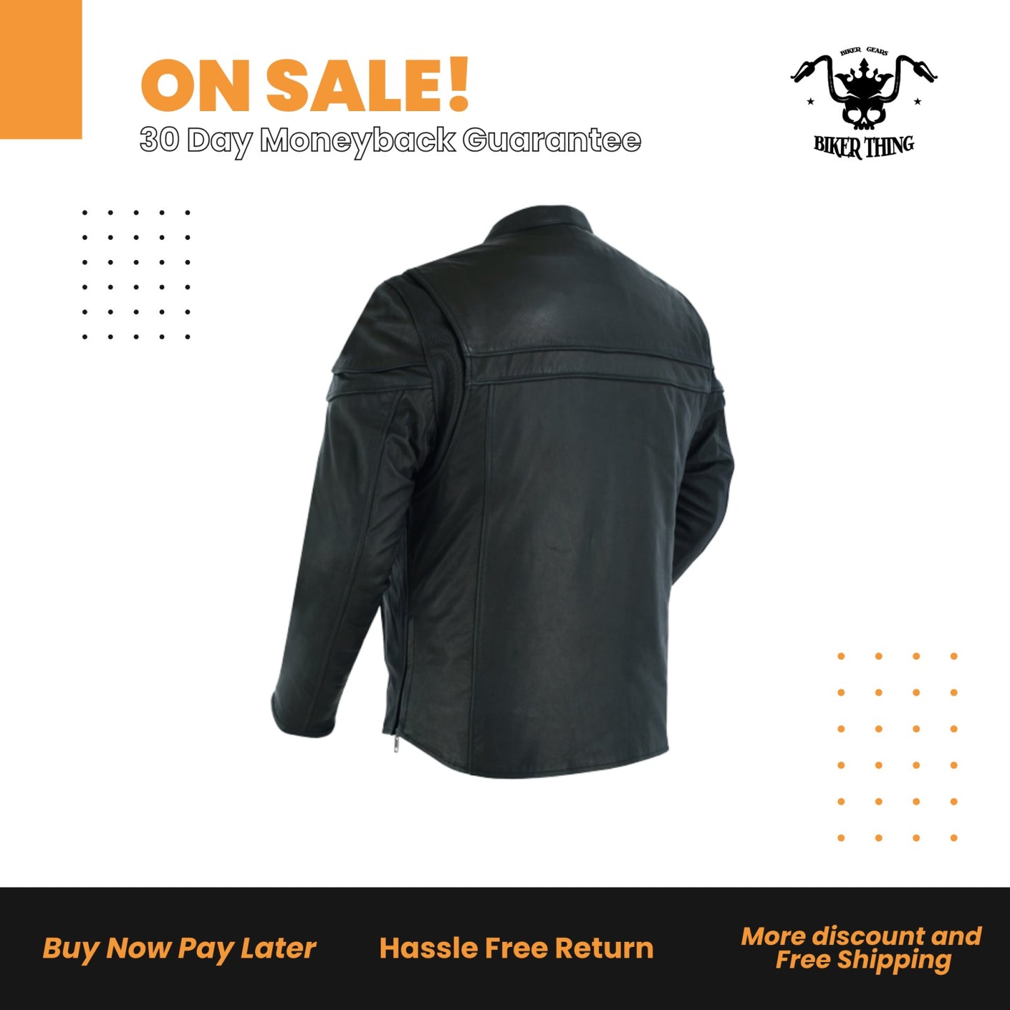 MEN'S SPORTY LIGHTWEIGHT LEATHER CROSS OVER JACKET