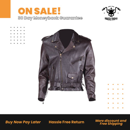 Mens Leather Jacket With Emboss Eagle