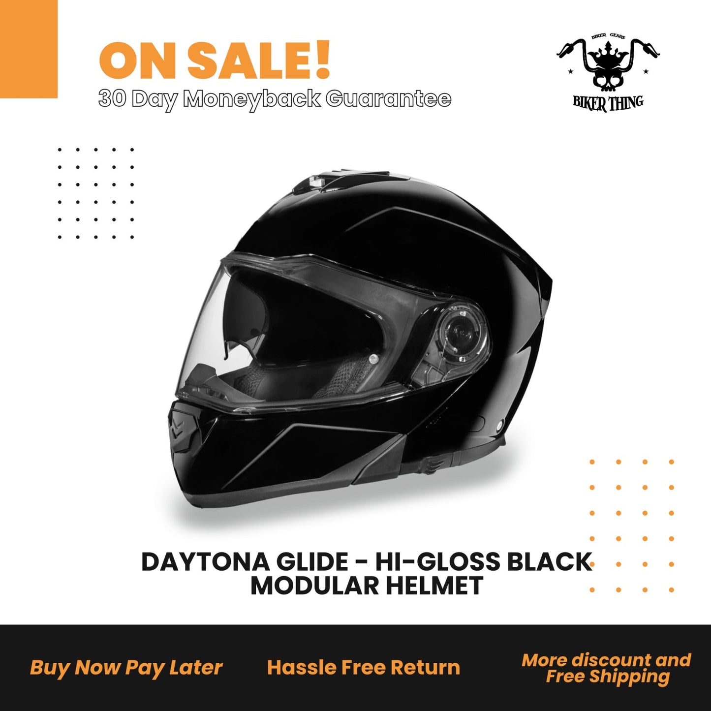 DAYTONA GLIDE - HI-GLOSS BLACK MODULAR HELMET