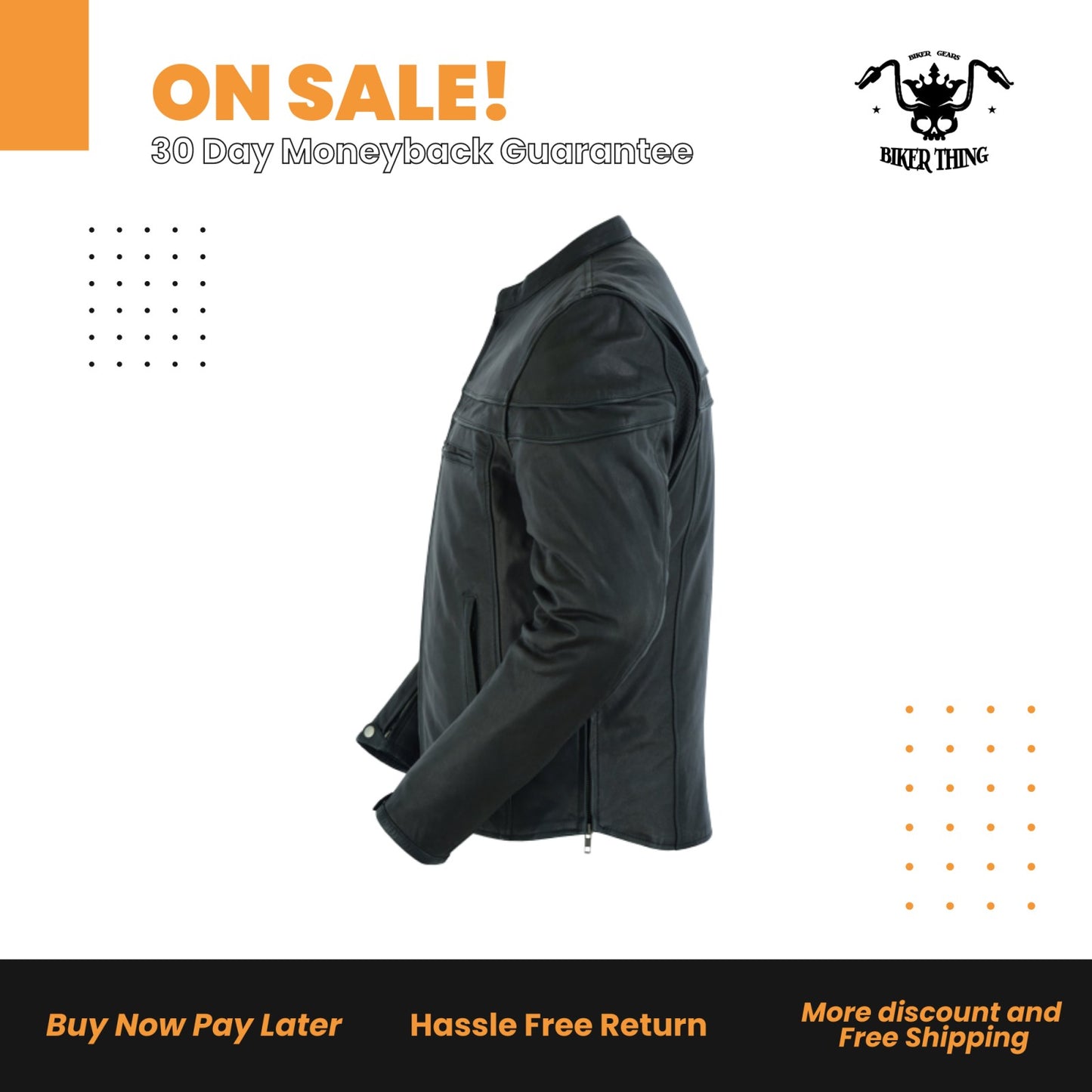 MEN'S SPORTY LIGHTWEIGHT LEATHER CROSS OVER JACKET