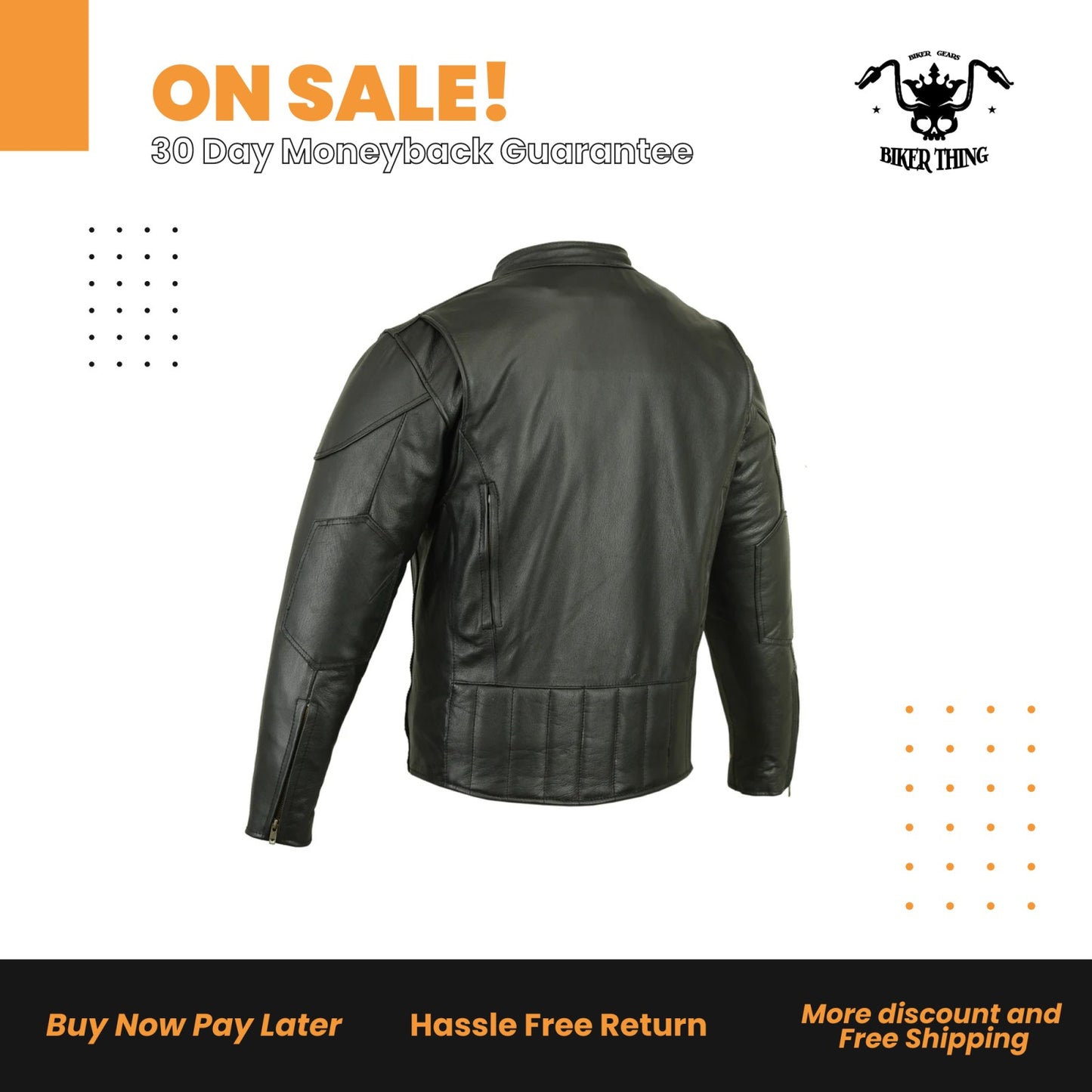 Men's Vented M/C Jacket w/ Plain Sides