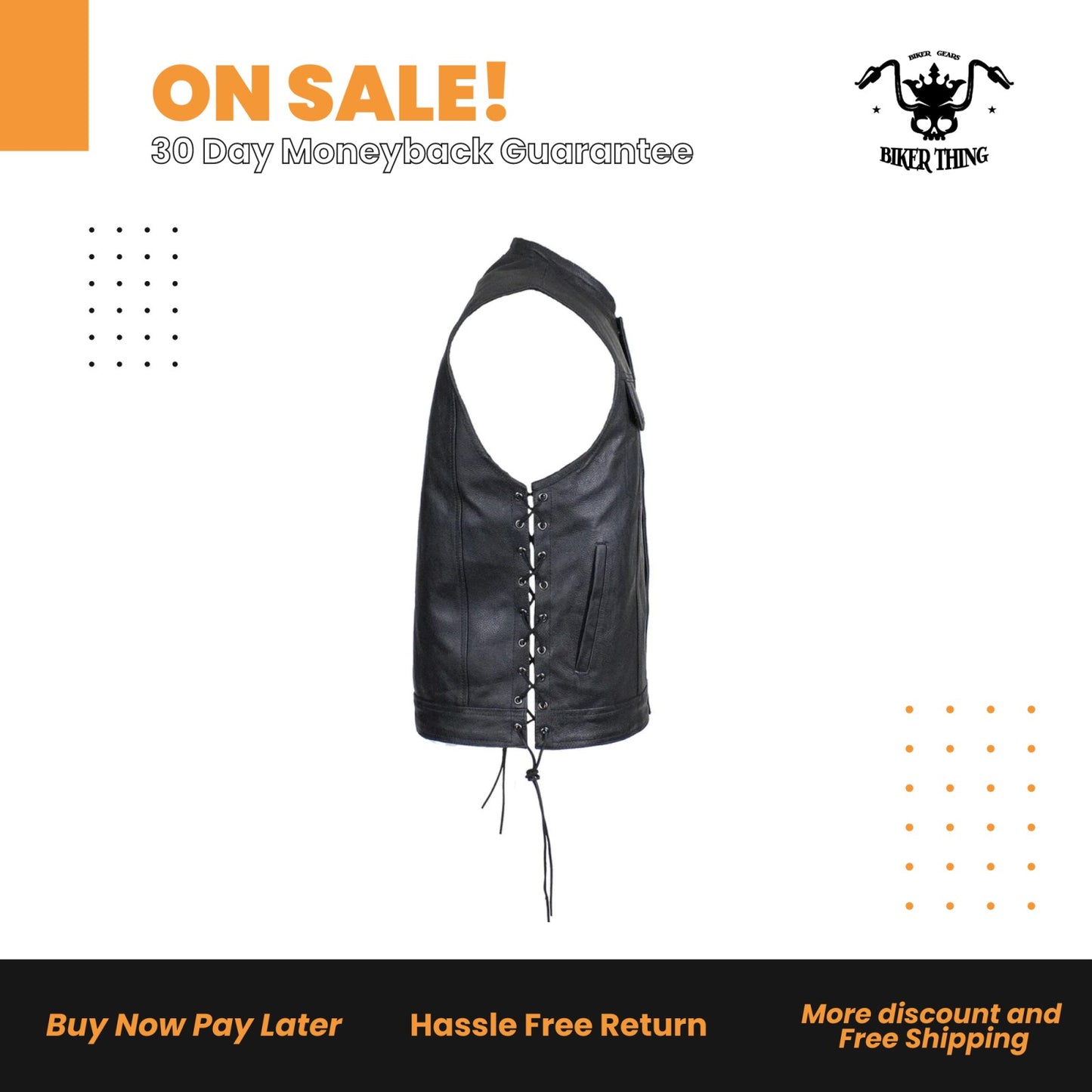 Men's Split Leather Gun Pocket Vest