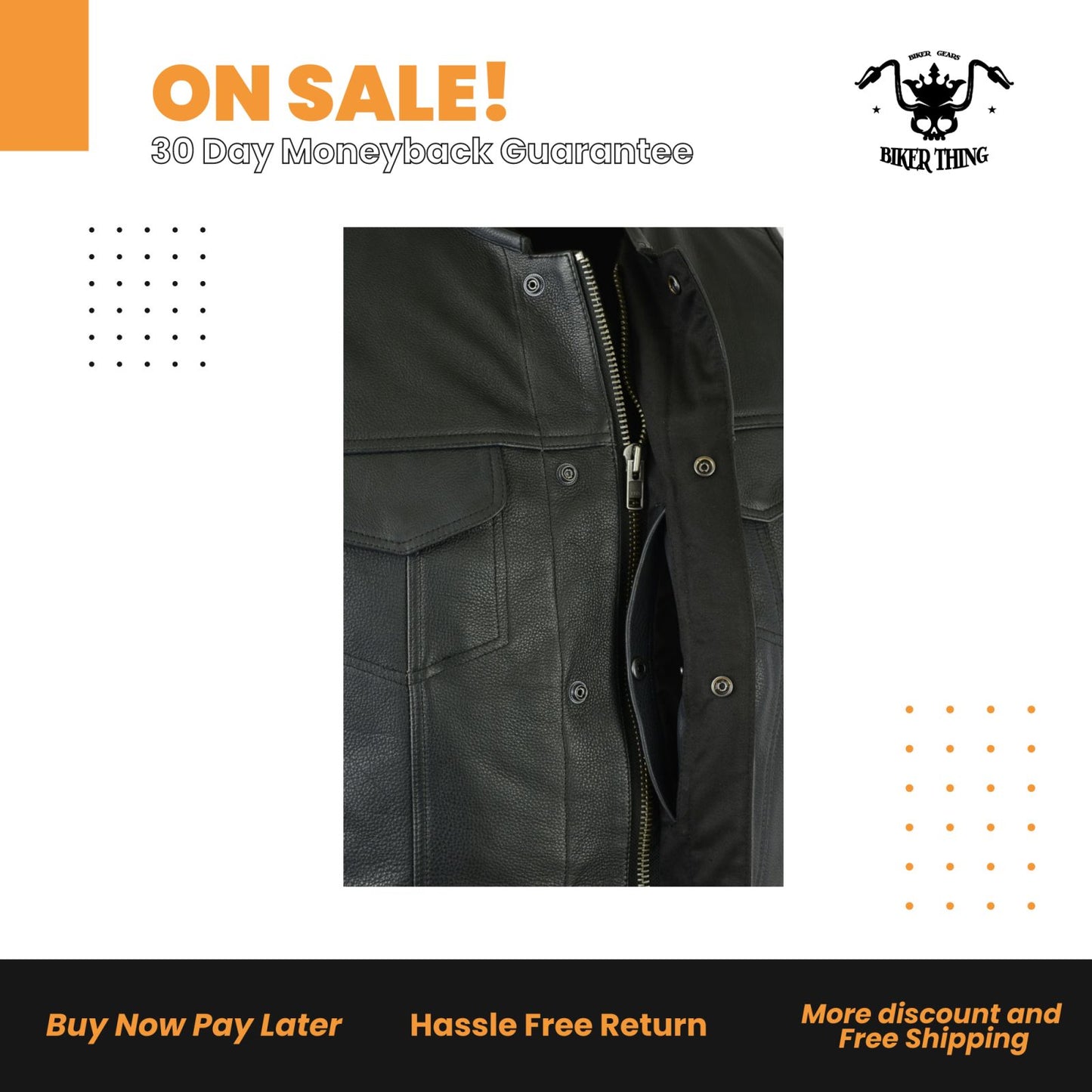 Upgraded Style Concealed Metal Zipper Vest