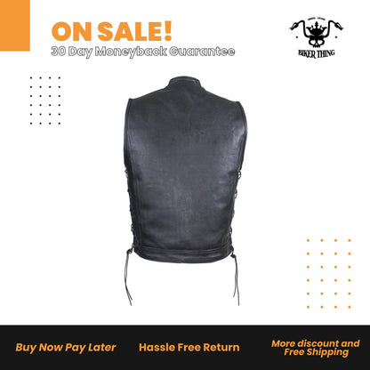 Men's Split Leather Gun Pocket Vest