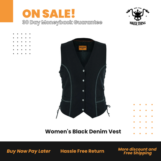 Women's Black Denim Vest